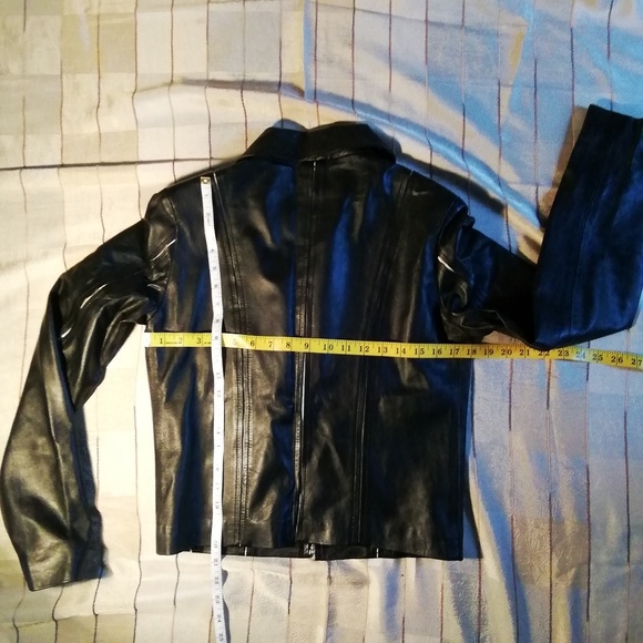 San Francisco black genuine leather jacket size M - Picture 3 of 7